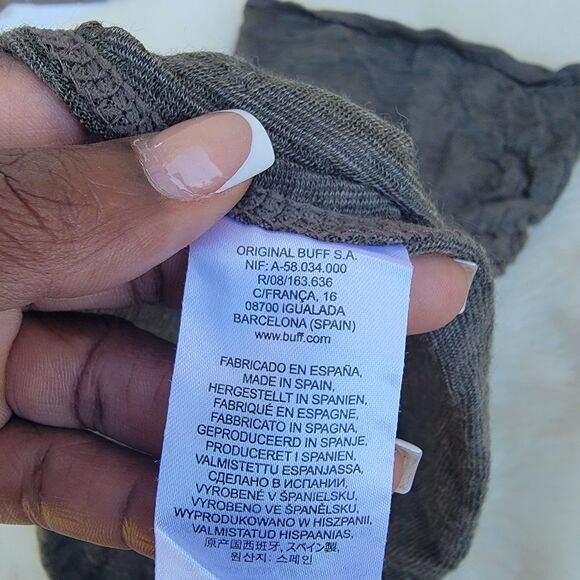 BUFF 100% Merino Wool Light Weight Neck Warmer Dark Gray Striped - Picture 4 of 5